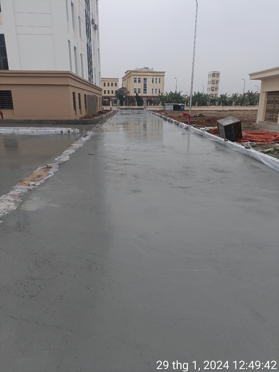 Thi công sân đường chi cục thuế Phúc Yên