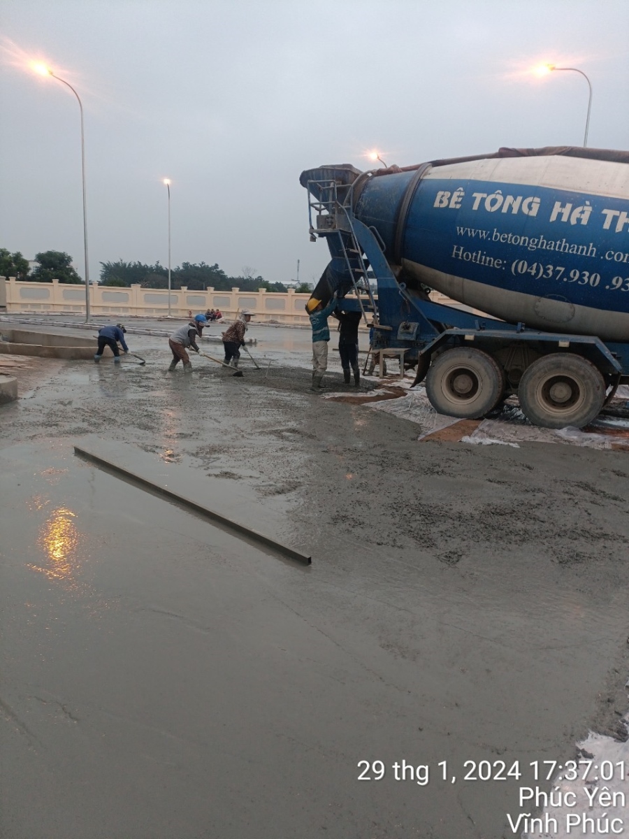 Thi công sân đường chi cục thuế Phúc Yên
